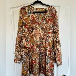 Cream Print Women’s Dress Size XL